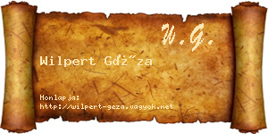 Wilpert Géza névjegykártya